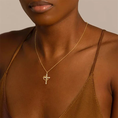 Collar cruz colgante giratorio
