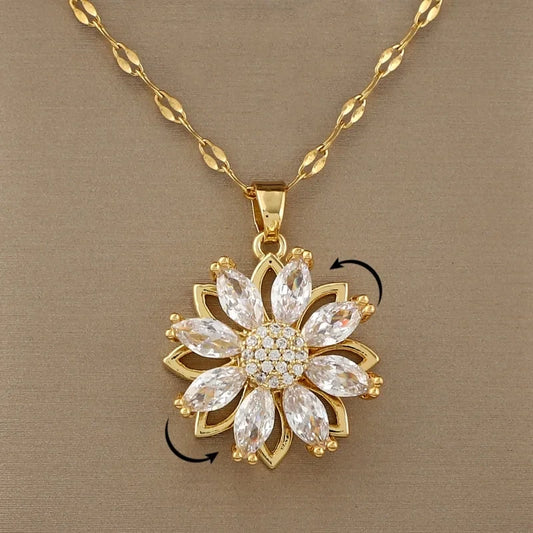 Collar colgante giratorio anti estrés de girasol