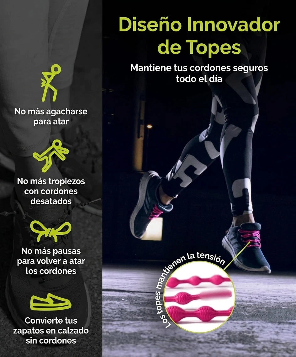 Cordones Elásticos Sin Nudo para Correr