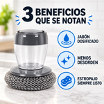 Cepillo Dosificador 3 en 1 para Ollas y Tapas