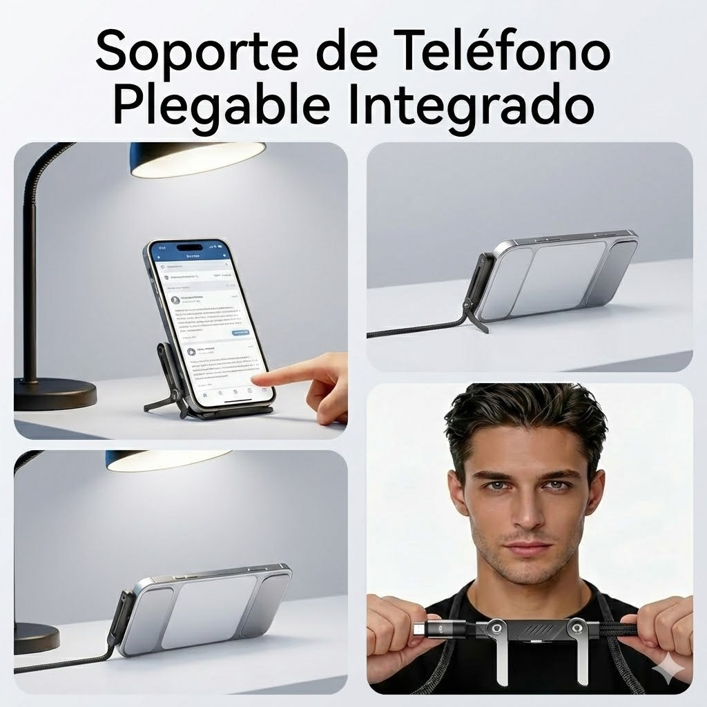 Cable USB C con Soporte y Angulo
