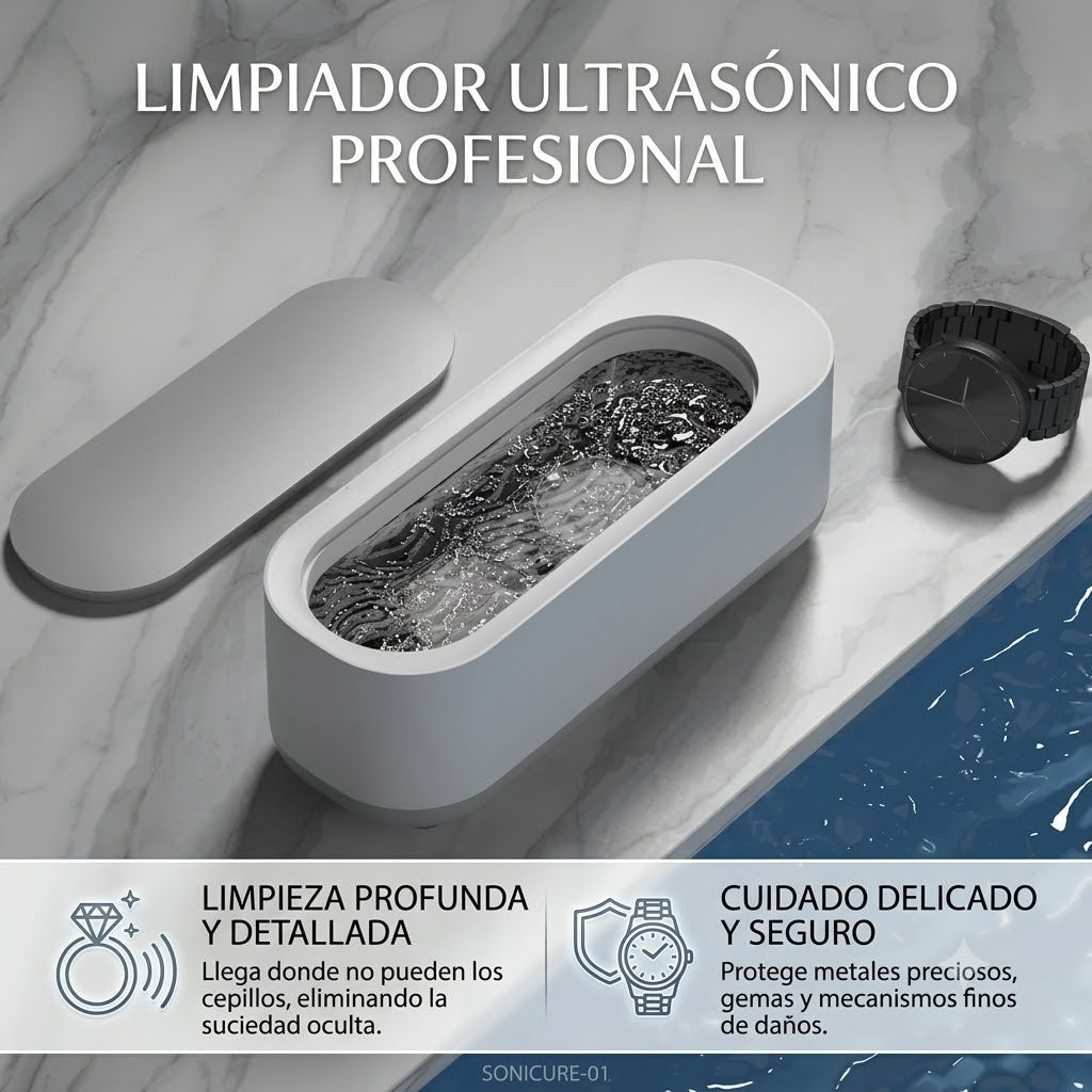 Limpiador ultrasónico para joyas