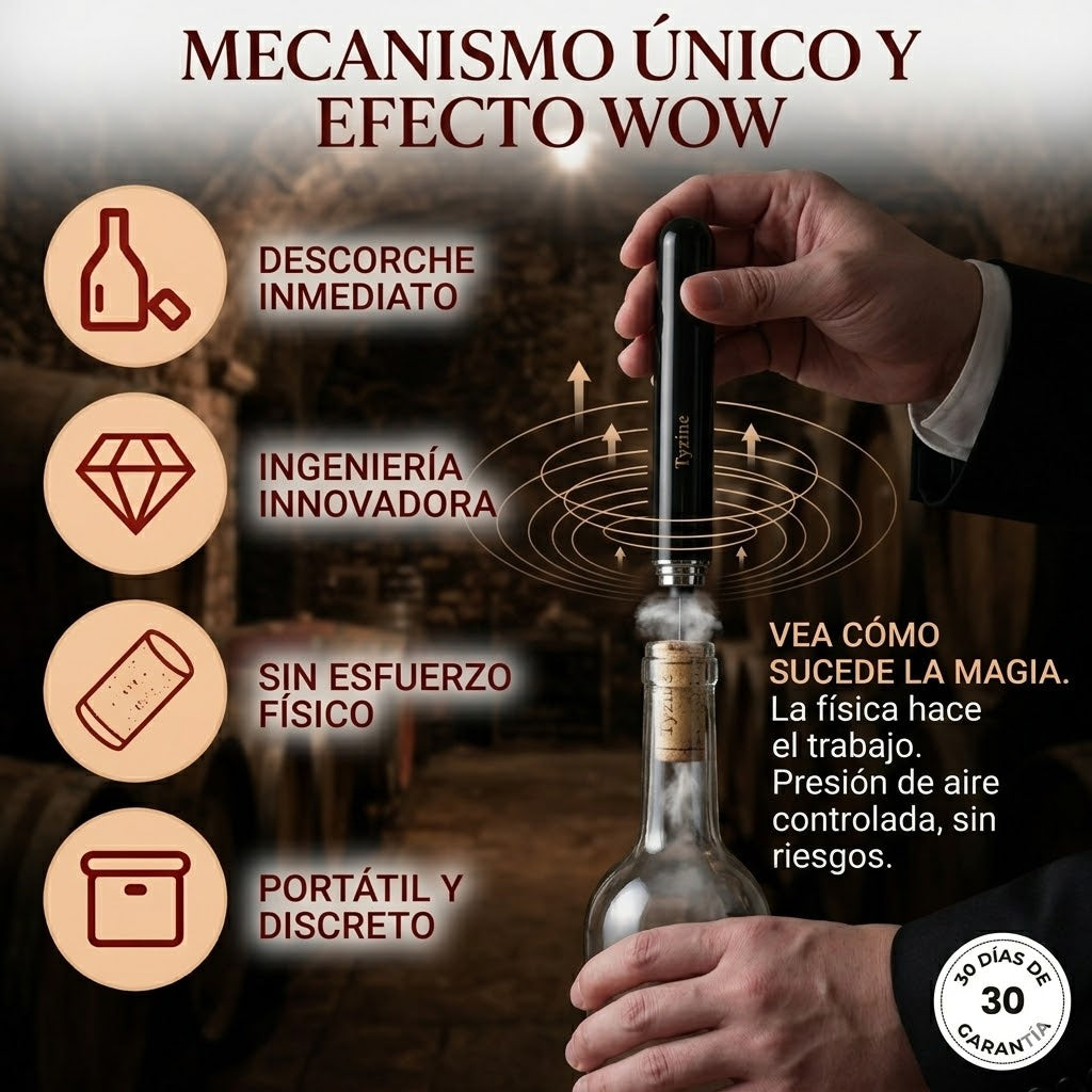 Abrebotellas de aire comprimido