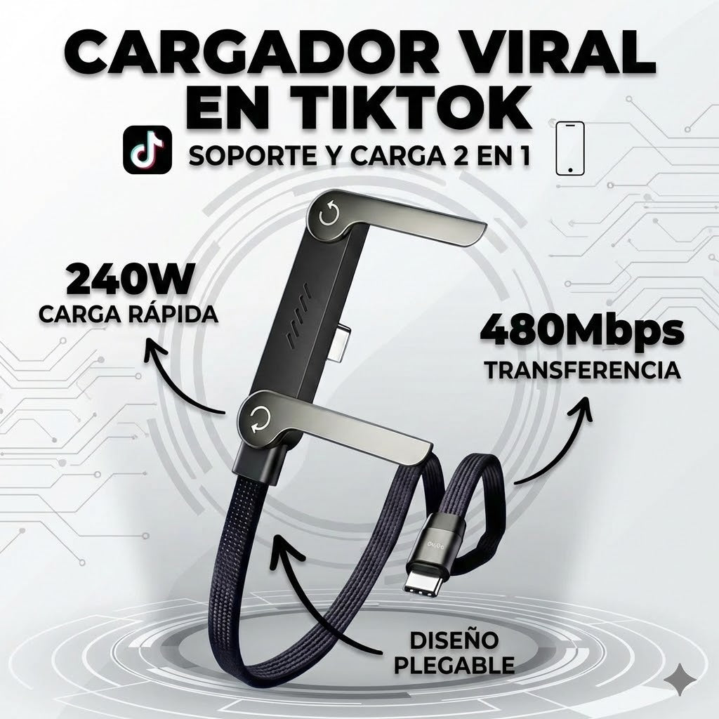 Cable USB C con Soporte y Angulo