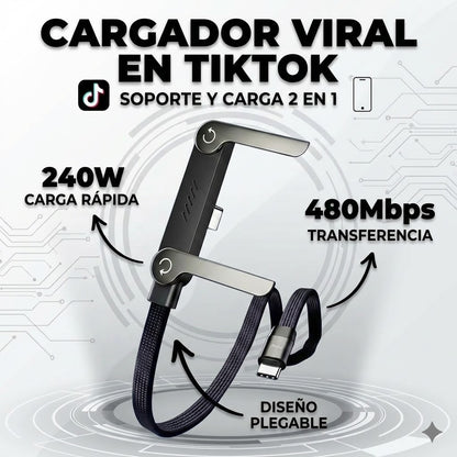 Cable USB C con Soporte y Angulo