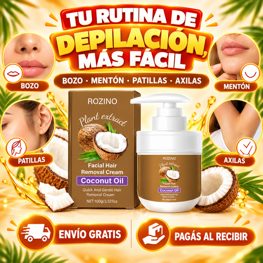 Crema Depilatoria Facial con Aceite de Coco