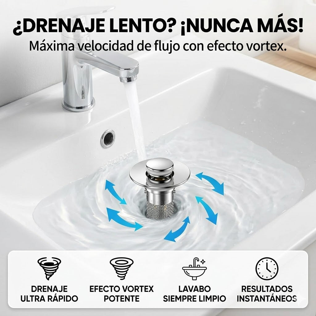 Desagüe de Lavabo Pop-Up con Filtro (2 Piezas)