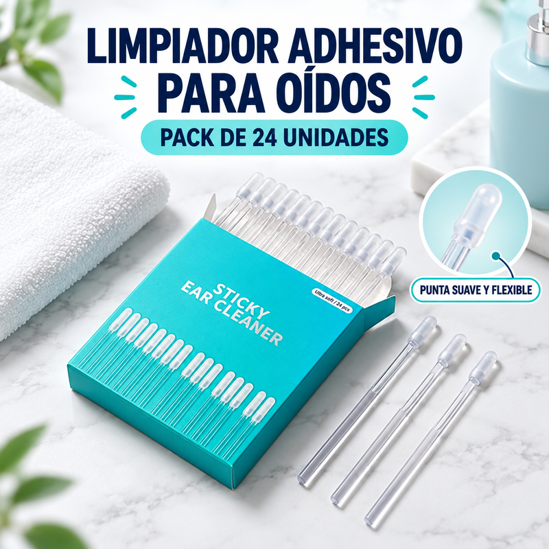 Limpiador Adhesivo para Oídos – Pack de 24