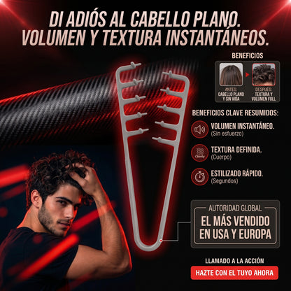 Peine de Textura y volumen de acabado profesional.