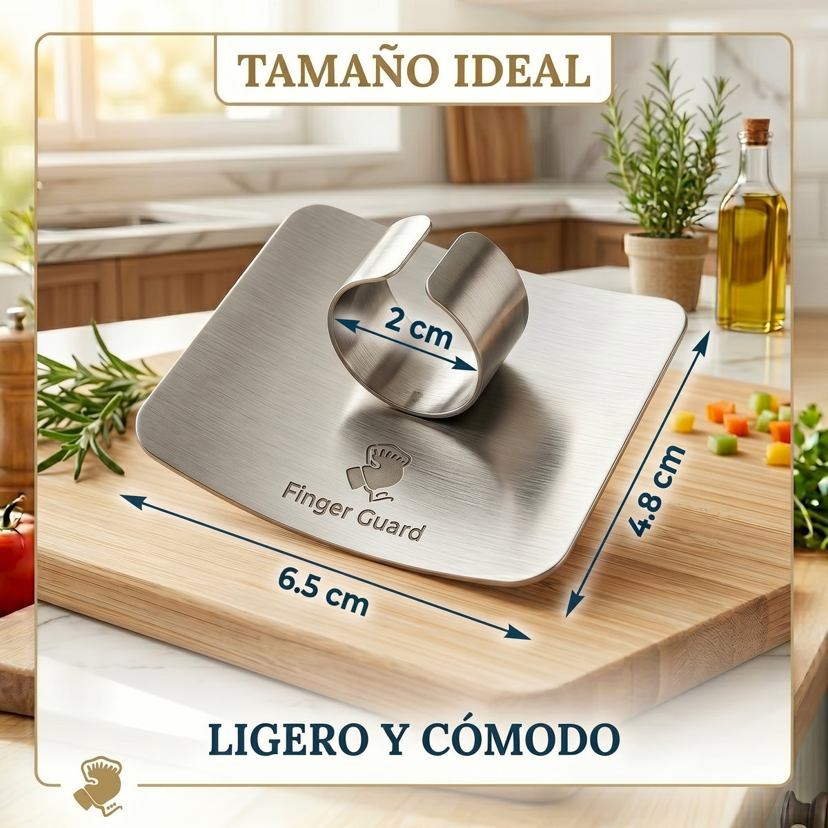 Protector de Dedos de Acero Inoxidable para Cocina