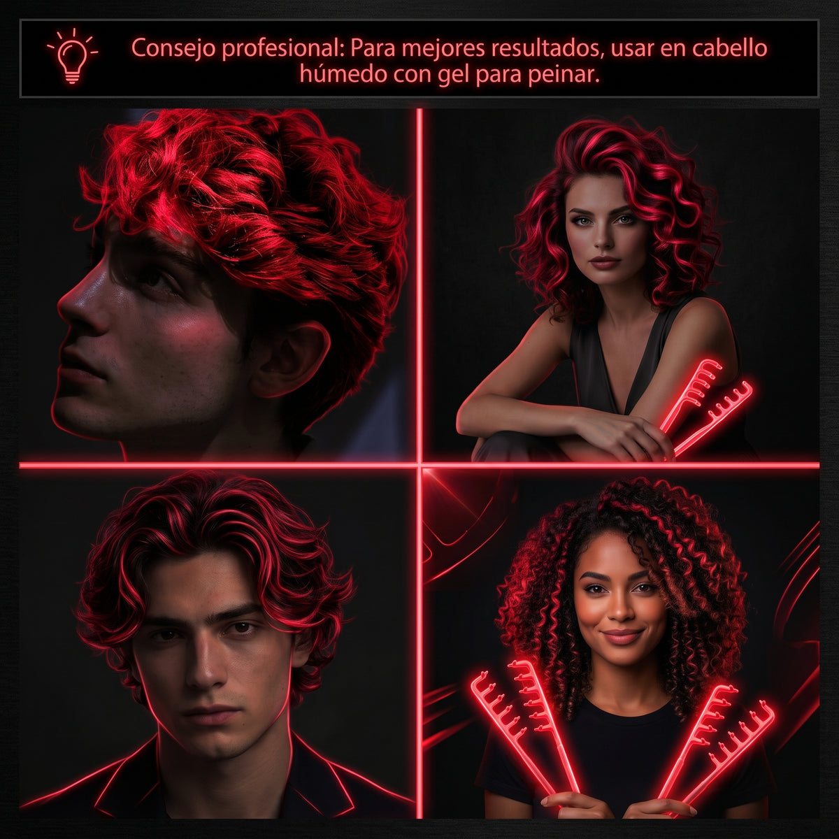 Peine de Textura y volumen de acabado profesional.