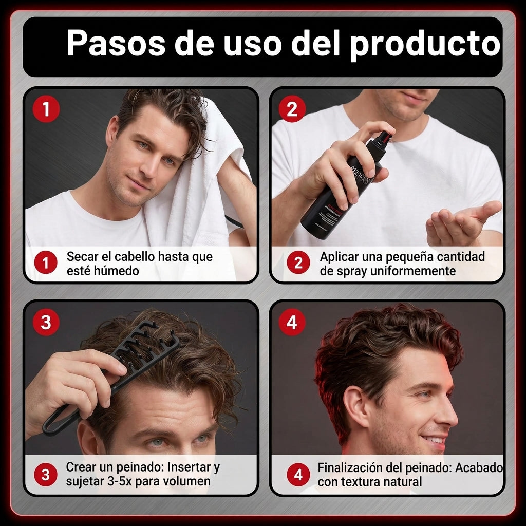 Peine de Textura y volumen de acabado profesional.
