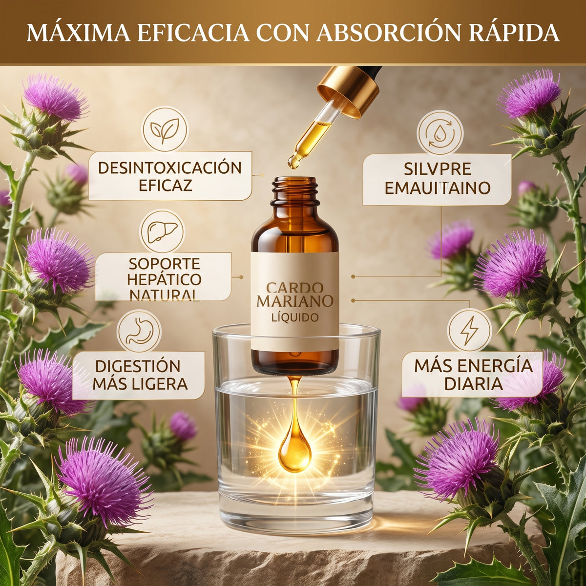 Cardo Mariano y Limpieza Hepática en GOTAS