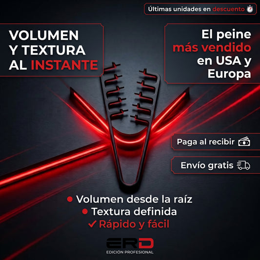 Peine de Textura y volumen de acabado profesional.