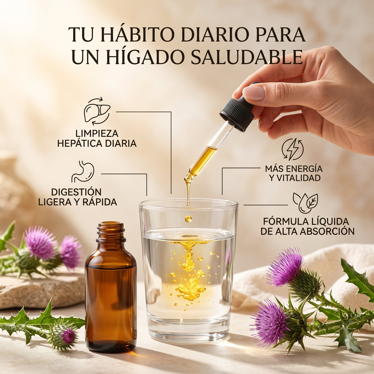 Cardo Mariano y Limpieza Hepática en GOTAS