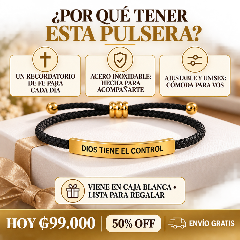 Pulsera “Dios Tiene el Control” — Ajustable y lista para regalar